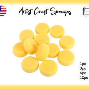 May include: Yellow craft sponges in various sizes, perfect for painting and crafting.  1pc, 3pc, 6pc, 12pc.