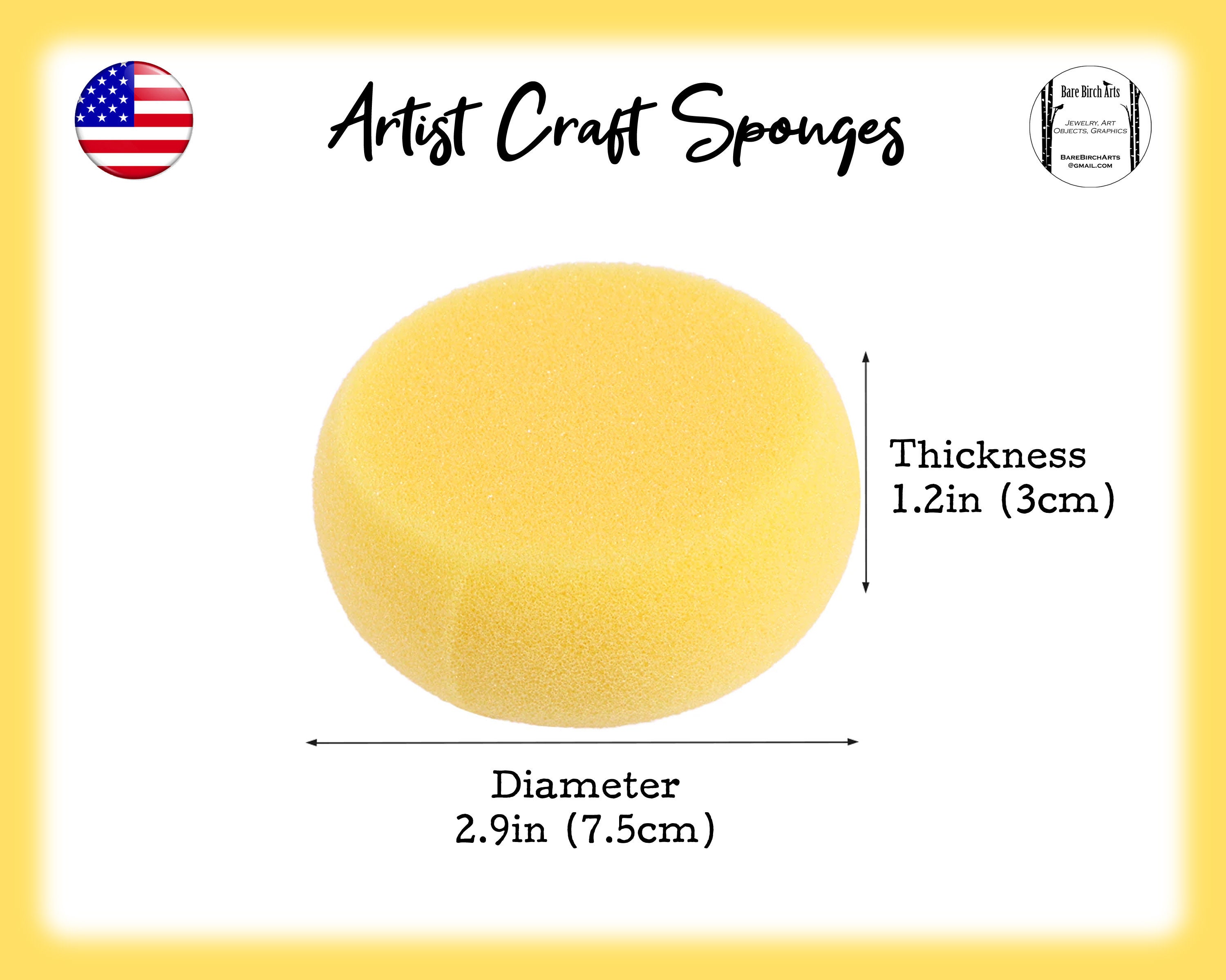 Round String Sponge Yellow Art Artist Craft Paint Pottery Ceramics Clay Sponges - Round ...