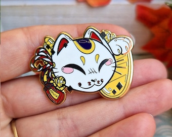 Pin de esmalte duro Maneki Neko