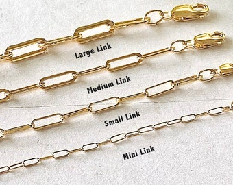 Gold Link Chain Bracelets, 14K Gold Filled Bracelet, Paperclip Bracelet, Women's Gold Bracelet, Dainty Bracelet, Everyday Stacking Bracelet