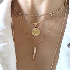 Italian Horn Necklace, Gold Horn Necklace, Gold Cornicello Protection Necklace, Gold Filled Necklace, Mini Gold Horn Pendant, Italian Gifts image 4