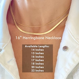 18Kゴールドヘリンボーンネックレス：エレガントなスネークチェーン