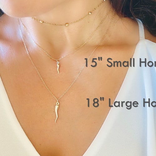Italian Horn Necklace Gold Horn 