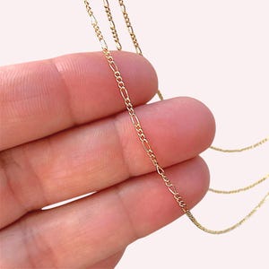 14K Gold Filled Figaro Chain Necklace – Dainty 1.5mm Chain, Custom Length 15”-20”, Real USA Gold Filled, Everyday Minimal Jewelry