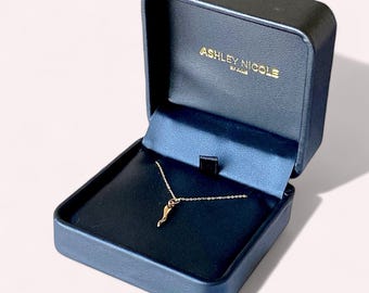 14K Solid Gold Italian Horn Necklace: Cornicello Protection Pendant