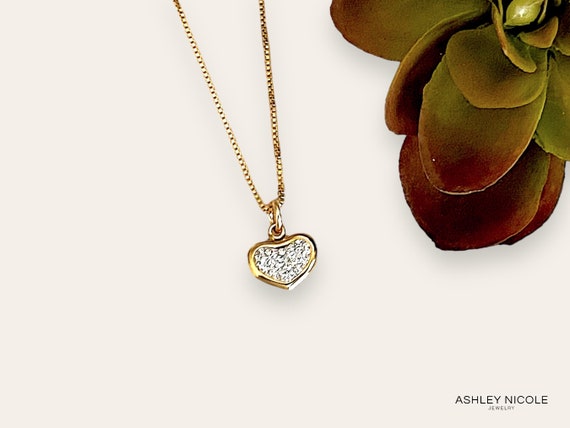 Gold Puffed Heart Necklace