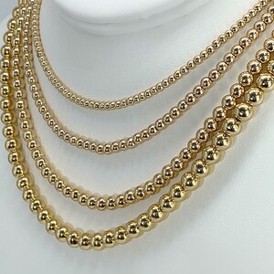 Gold Bead Necklace, Gold Beaded Necklace, Gold Ball Necklace, 3mm Bead Choker, Dainty Gold Necklace, Layering Necklace, Gold Beaded Choker image 8
