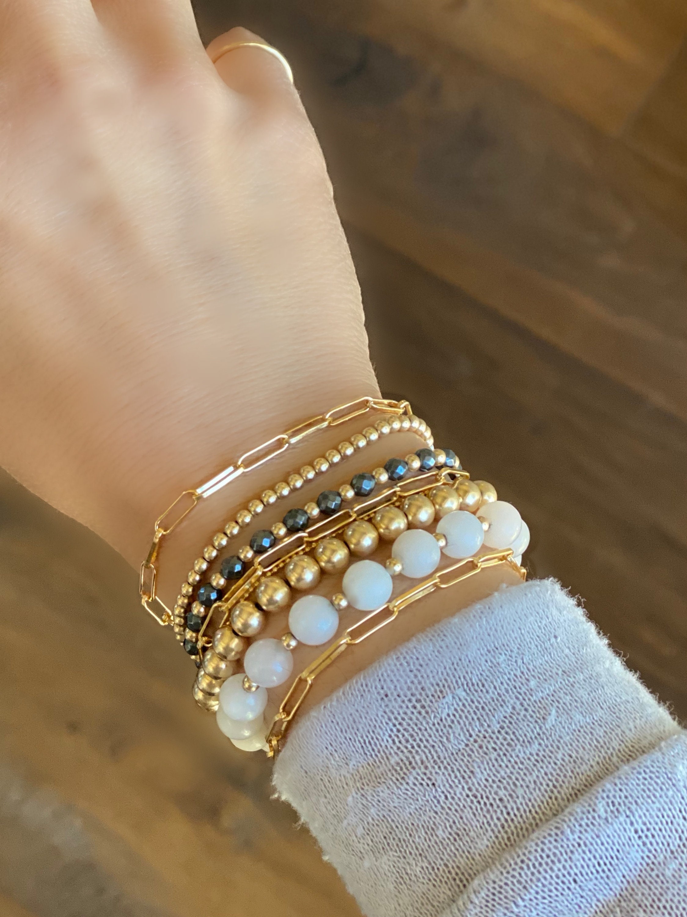 14K Gold Filled Paperclip Chain Bracelet Paperclip Link Etsy