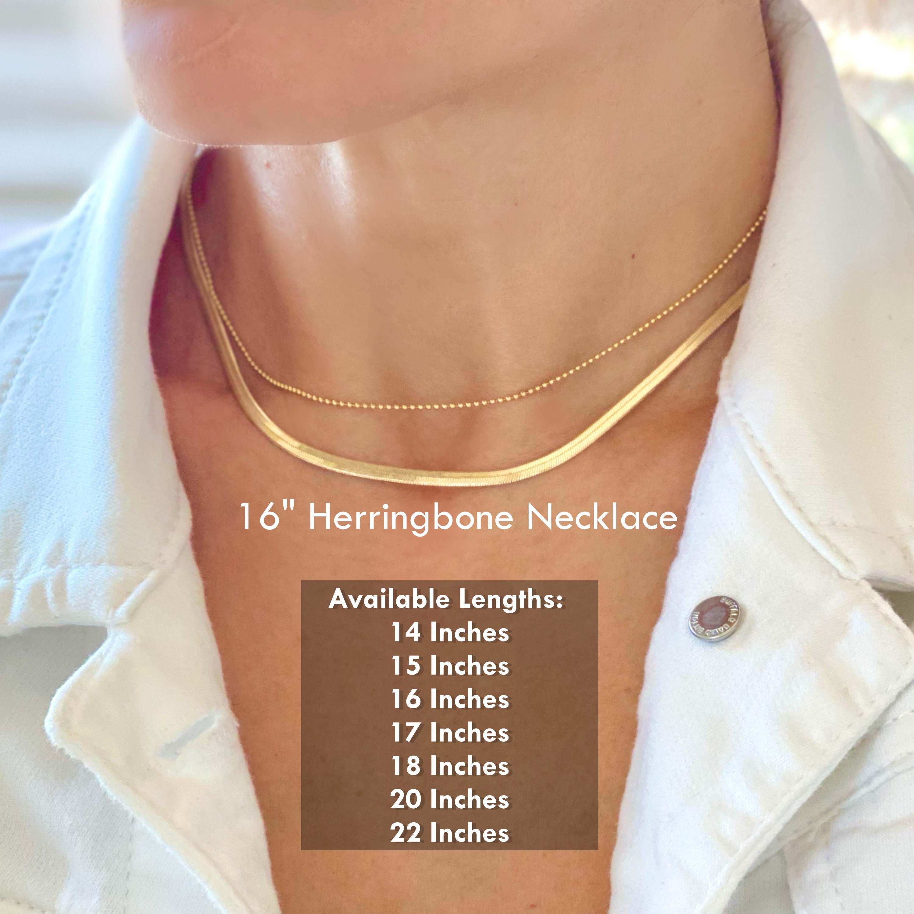 Gold herringbone chain mens discount