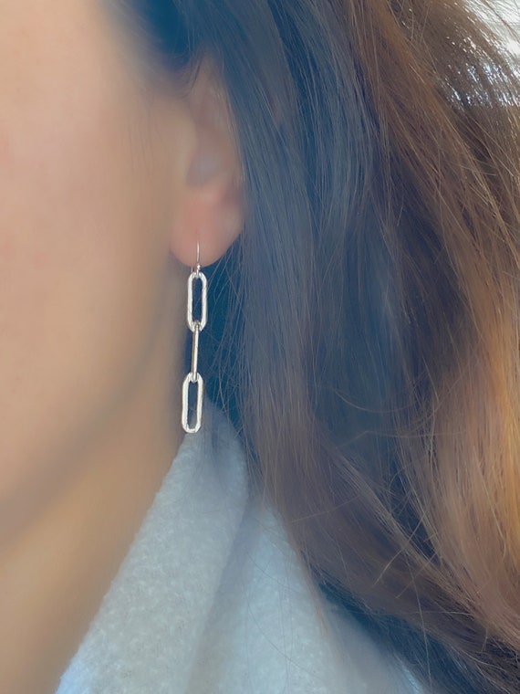 Silver Paperclip Earrings