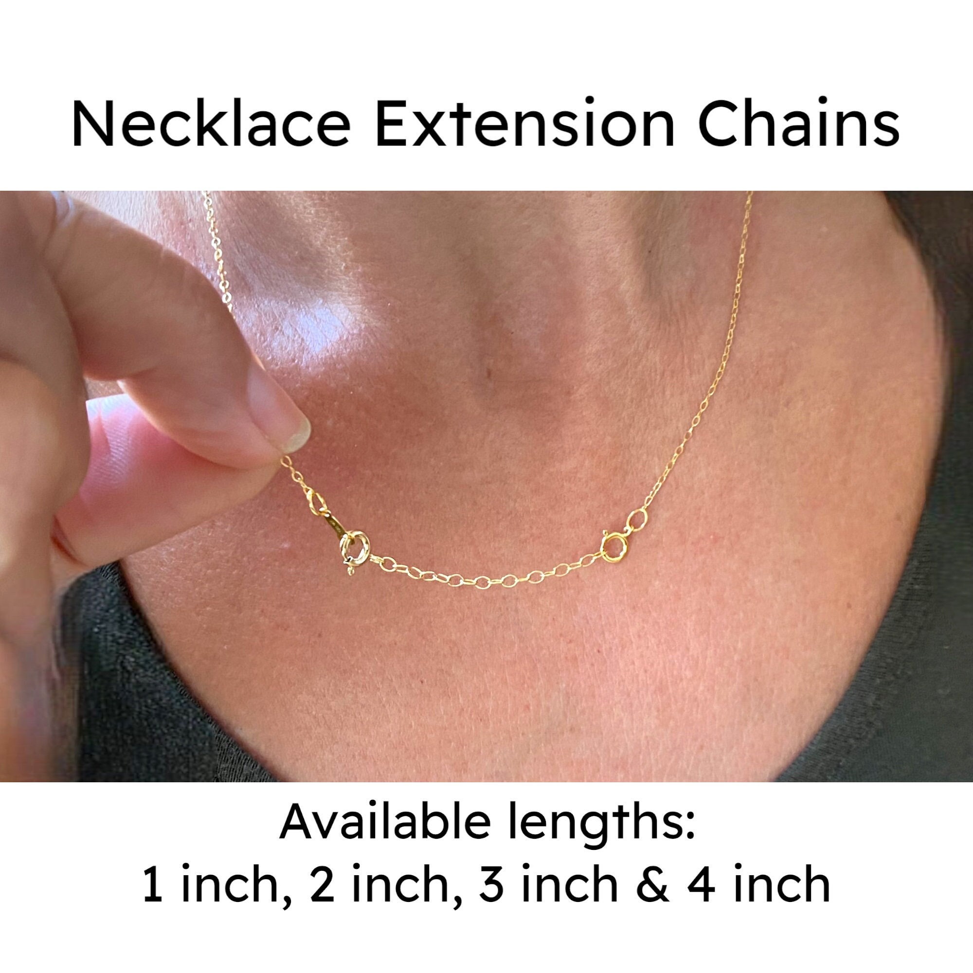Rose Gold Necklace Extenders Rose Gold Extender Chain Necklace Extenders for Women Sterling Silver Extender for Necklace 1inch 2Inch 3inch (Rose Gold)