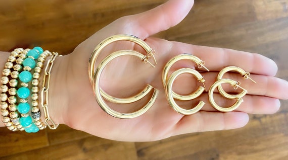 Chunky Gold Hoop Earrings