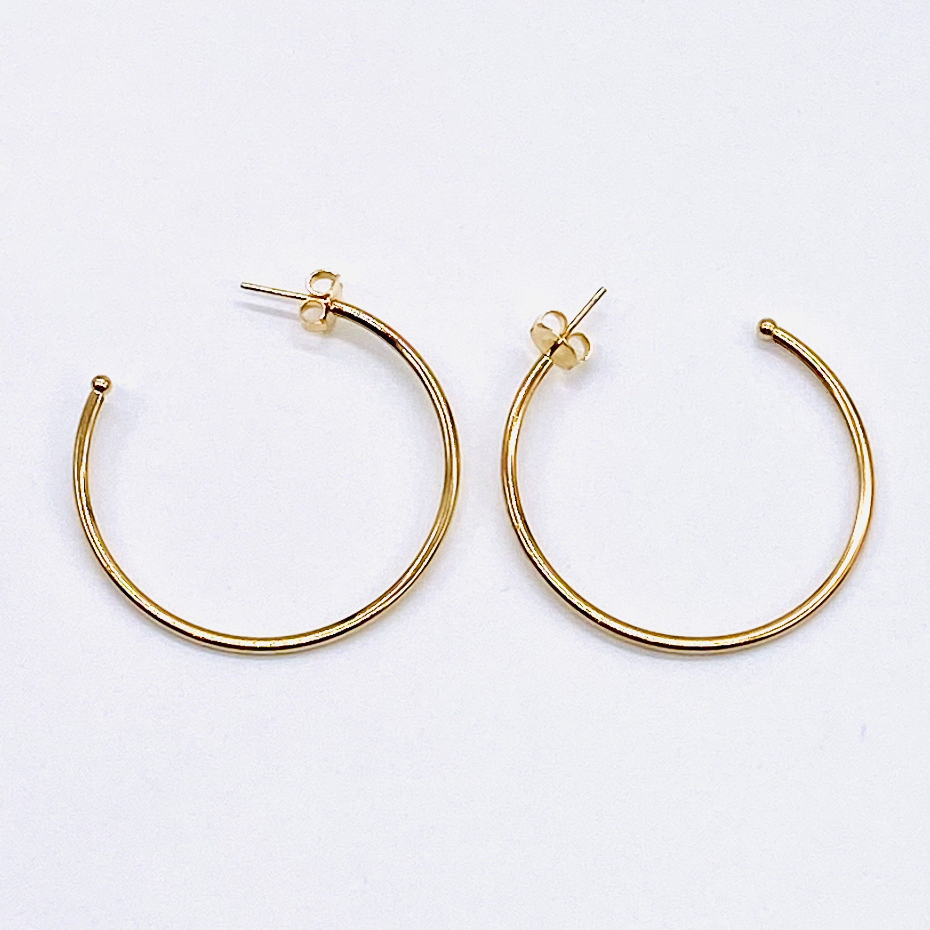 Thin Gold Hoop Earrings Large Gold Hoops 45mm Hoops 2 Inch | Etsy