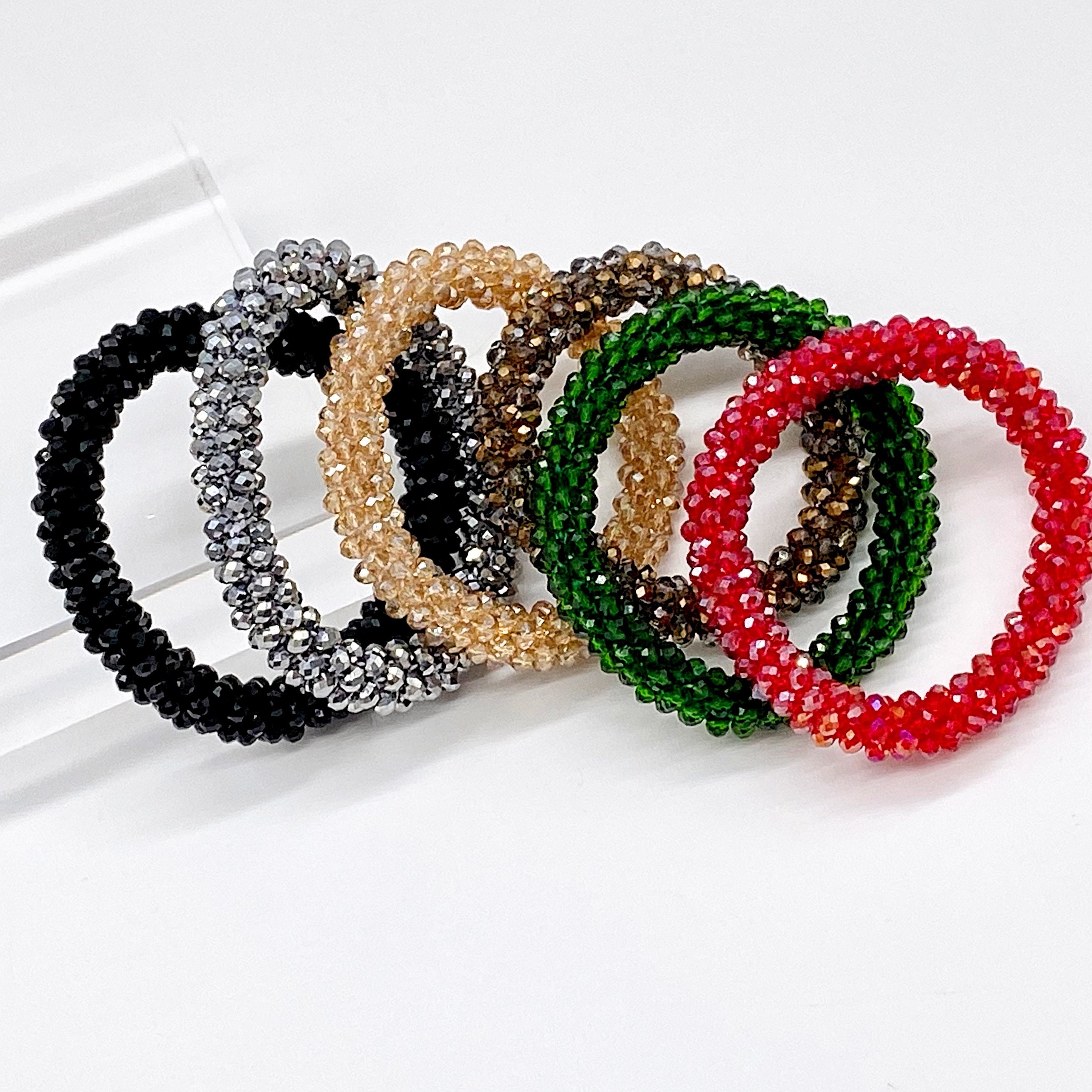 1pc Colorful Ball Elastic Hair Tie Acrylic Crystal Rubber Band