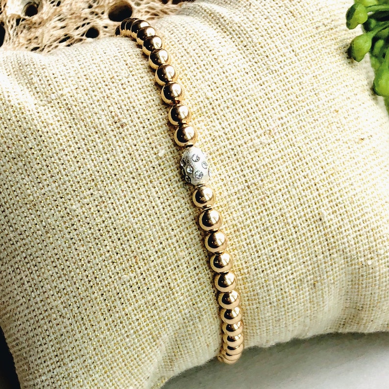 Gold Beaded Bracelets 14K Yellow Gold Ball Bracelet 14K Gold Etsy