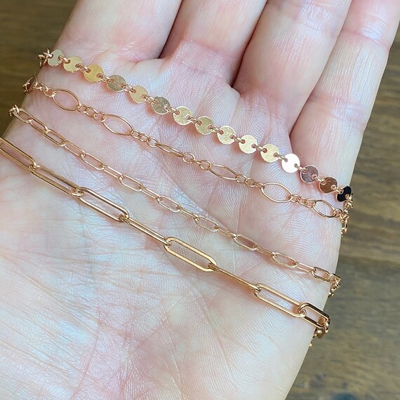 Rose Gold Paperclip Link Bracelet 