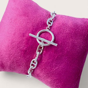 Pulsera gruesa de eslabones de plata de ley, pulsera llamativa con cierre de palanca de plata maciza 925