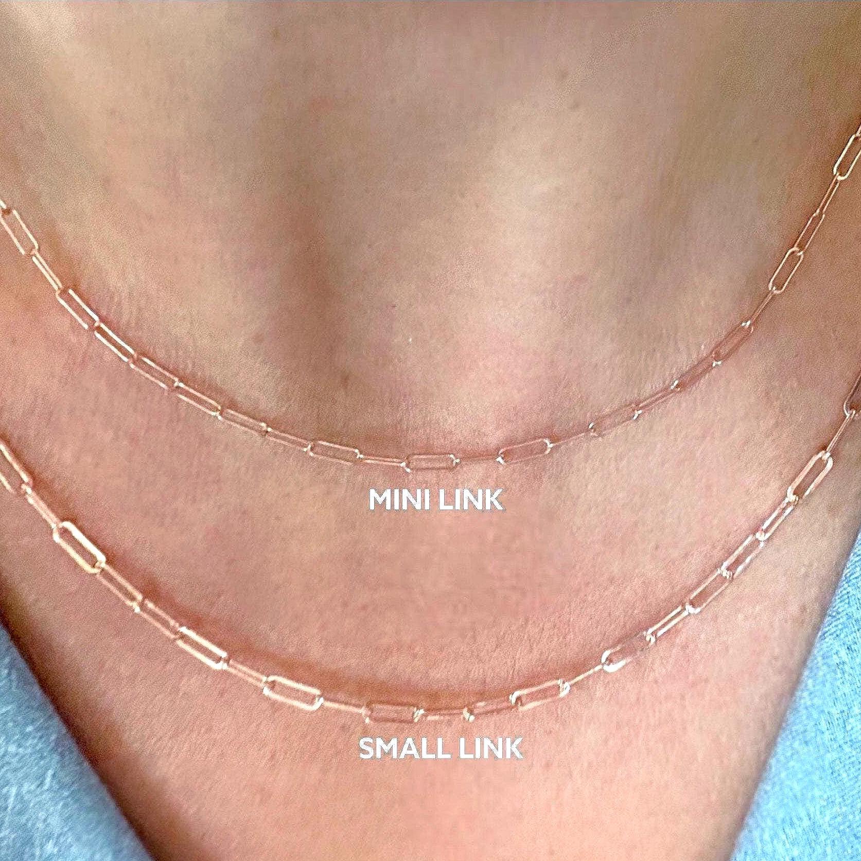 Dainty 14K Rose Gold Filled Paperclip Link Necklace