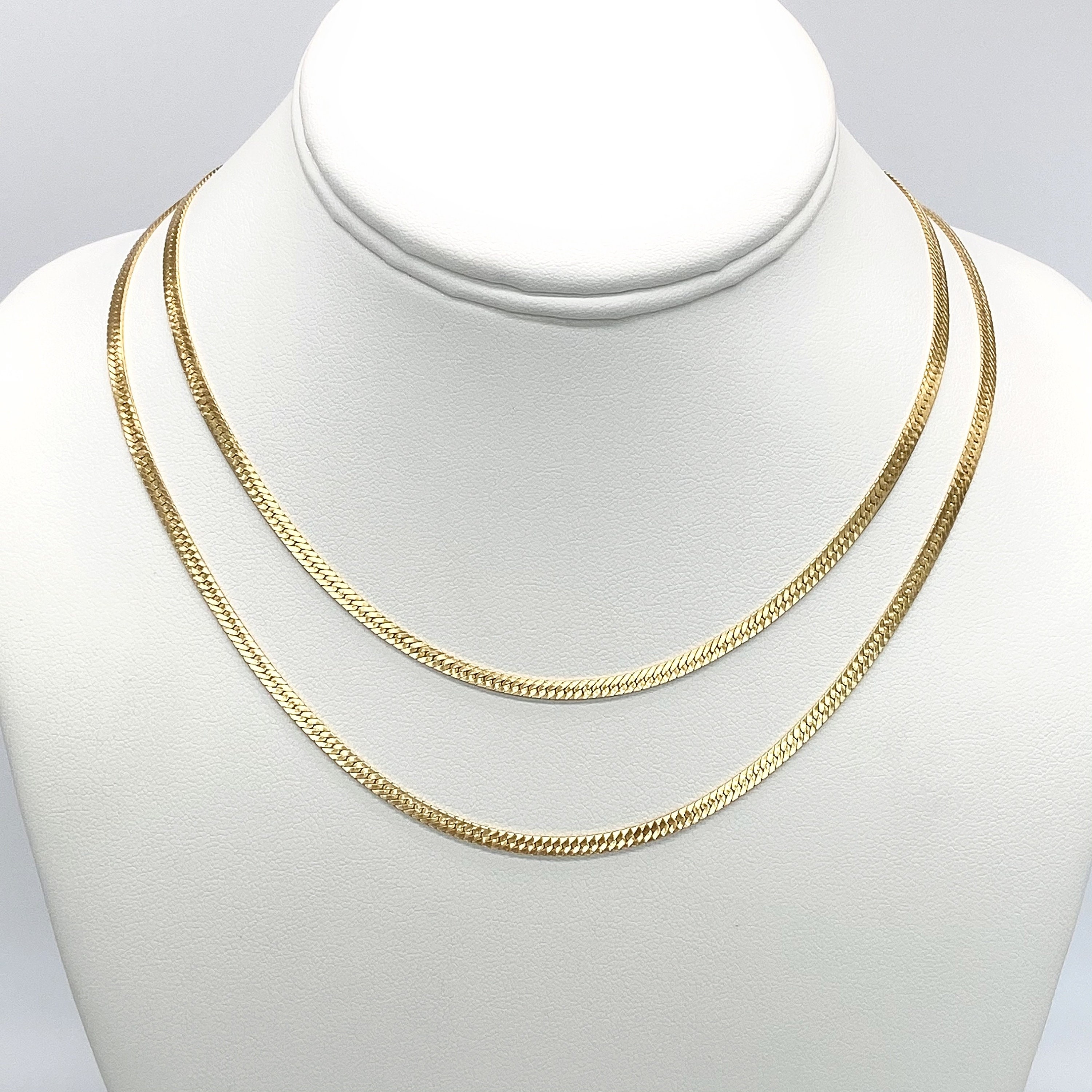 Gold Herringbone Necklace 14K Gold Filled Herringbone Thick Etsy