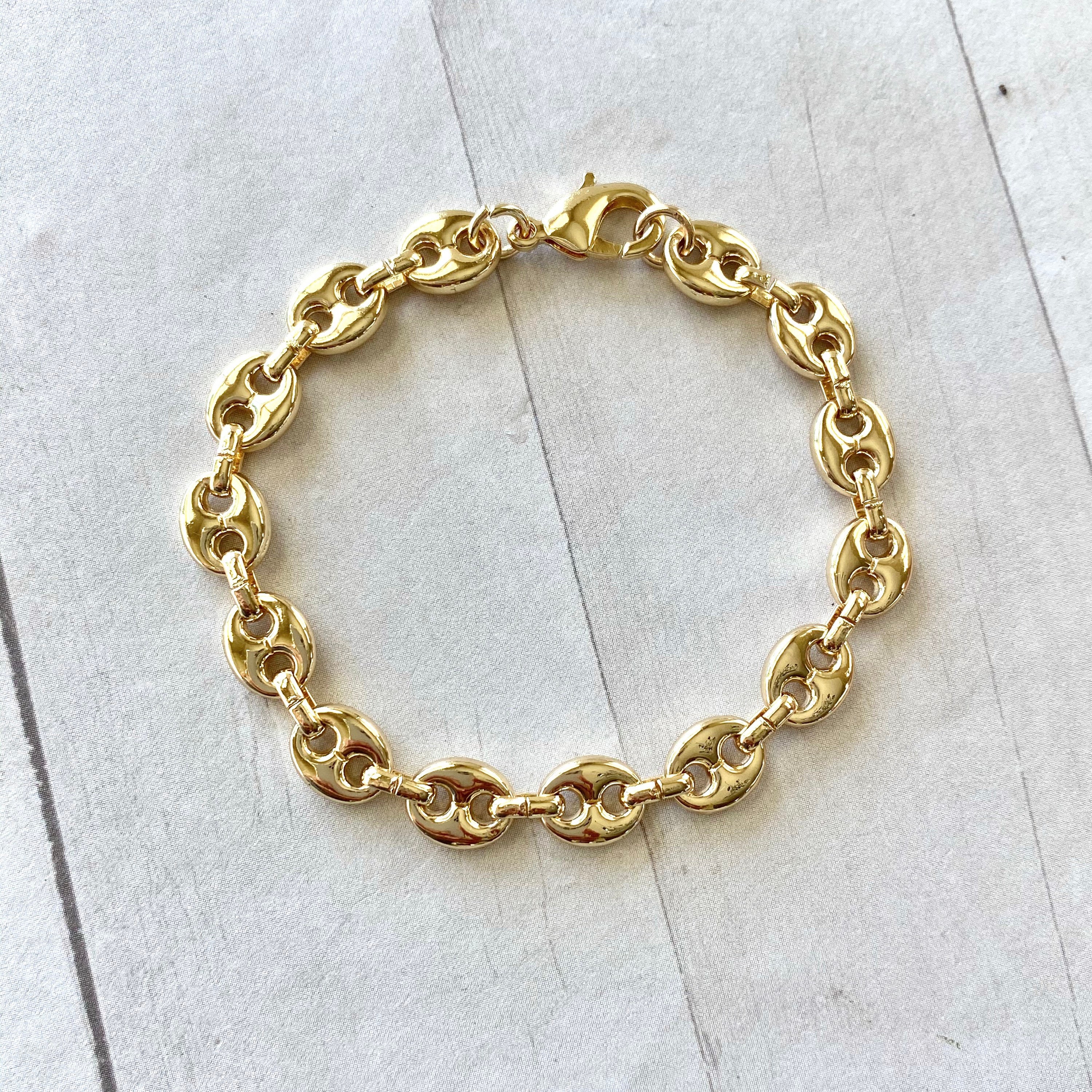 14k Yellow Gold Wide Mariner Link Chain Bracelet 7in JJRC14312-07