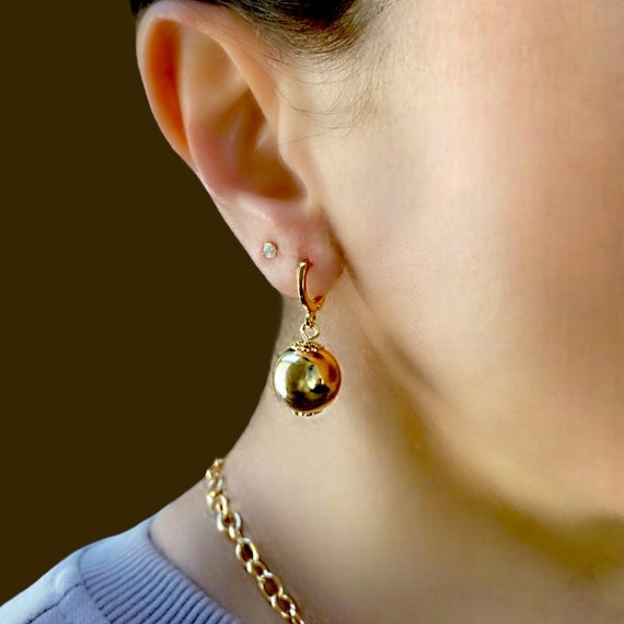 Gold Ball Dangle Earrings