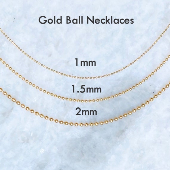 Bead Chain Necklaces in Gold or Silver