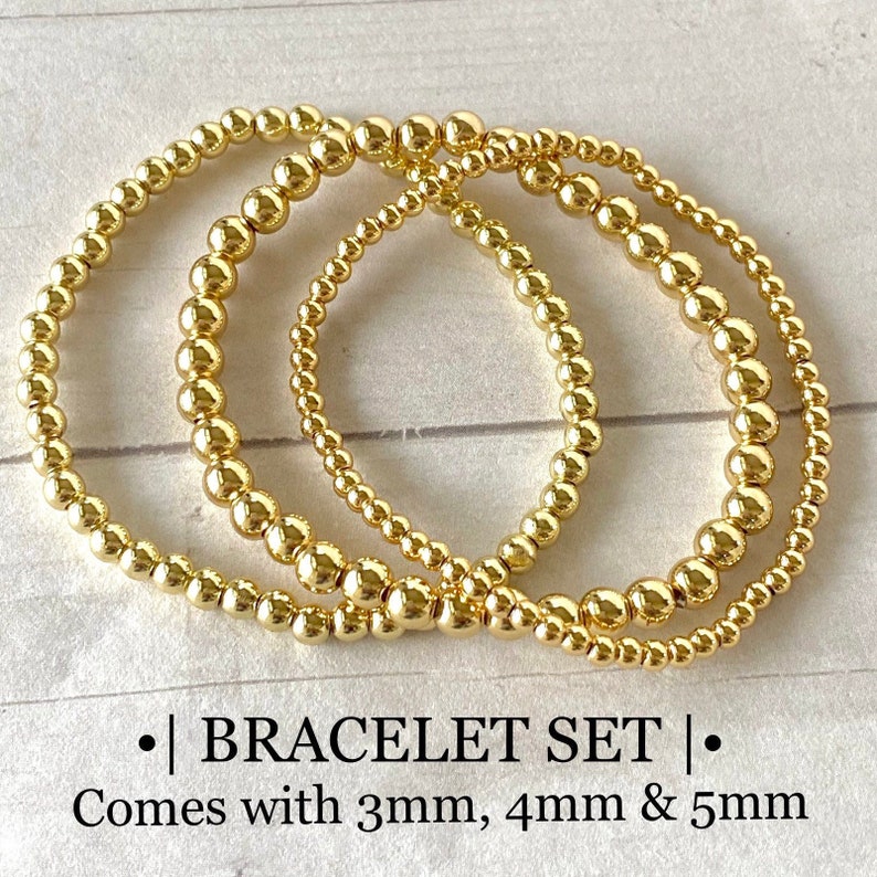 gold beaded bracelet set