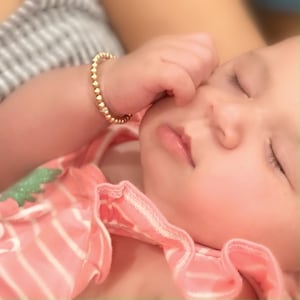14K Gold Filled Baby Bracelet: Hypoallergenic Beaded Jewelry Gift