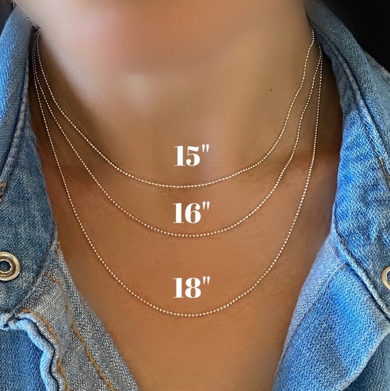 Silver Ball Chain Necklace Diamond Cut 