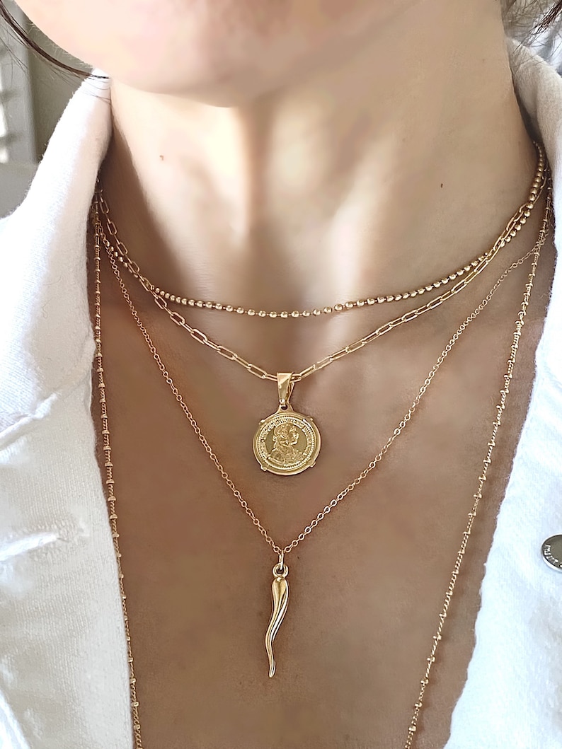 Italian Horn Necklace Gold Horn Necklace Gold Cornicello | Etsy