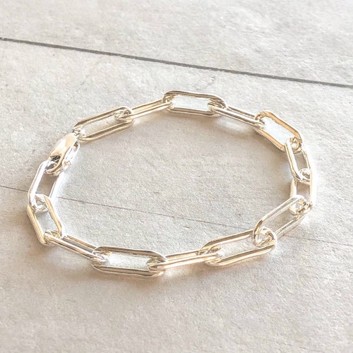 Chunky Chain Link Bracelet . Solid Sterling Silver . Wide Etsy