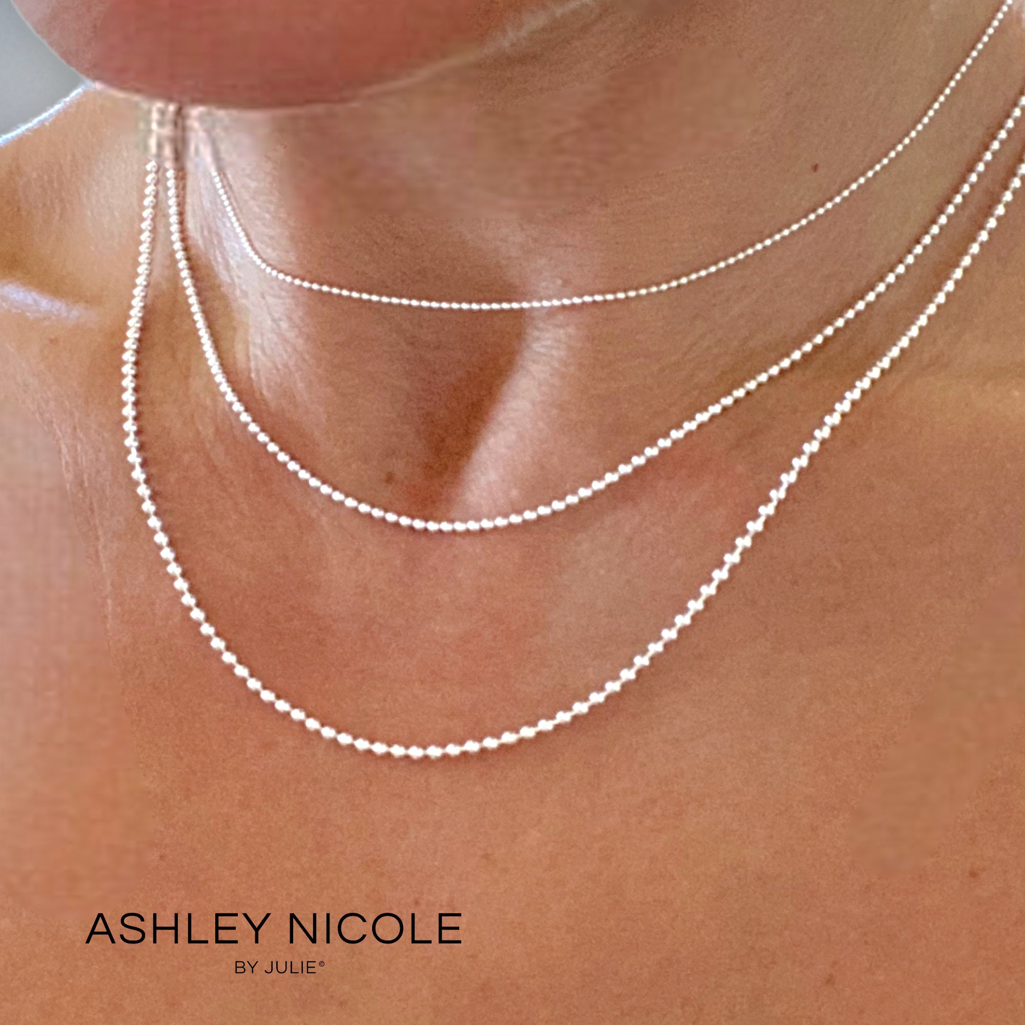 16 Inch Necklace On Woman Various Lengths 925 Sterling Silver Filled 1mm Rope Chains - Unisex Necklaces 16" To 24" Sterling Silver Necklace Chain - Foto 7