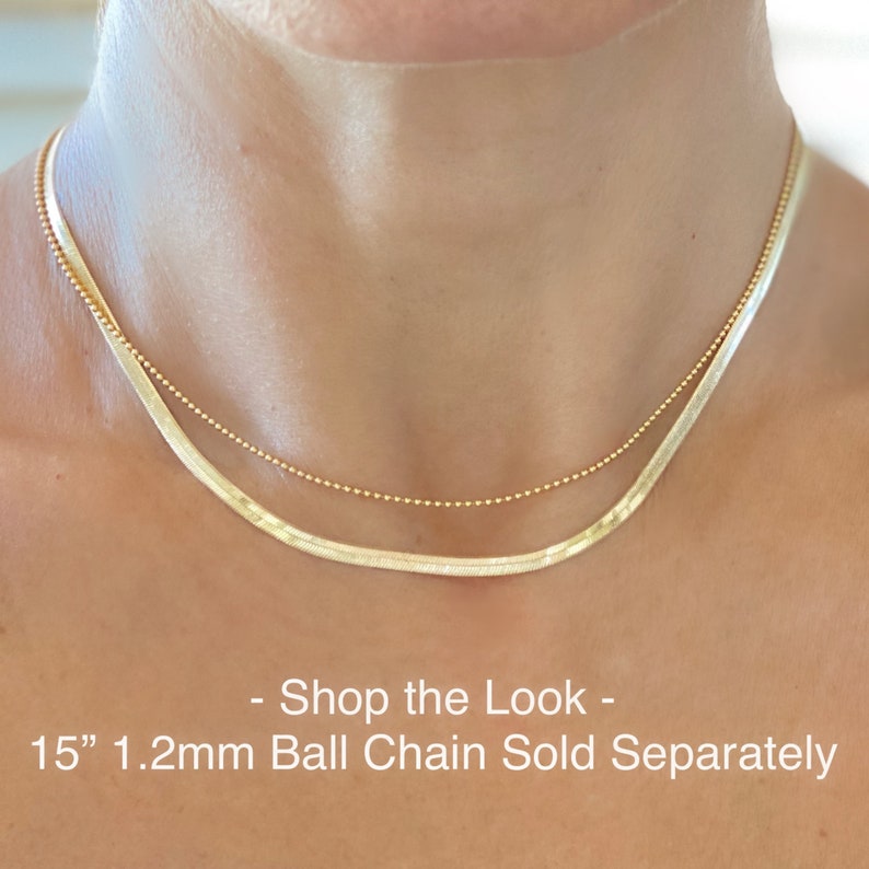 Herringbone Chain 18K Gold Filled Herringbone Skinny Gold Etsy