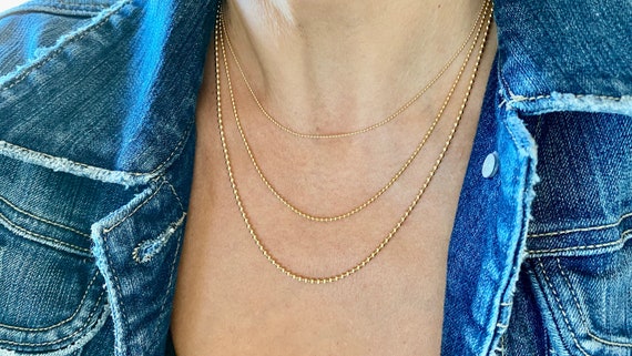 Gold Ball Bead Chain Necklace, 14K Gold Filled Ball Chains  Women's Men's, 14K Gold Ball Necklace, Minimalist Necklace,  Gold Jewelry Gifts
