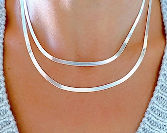 2mm Sterling Chevron Snake Chains - 16 2mm Sterling Chevron Snake Chains - 16