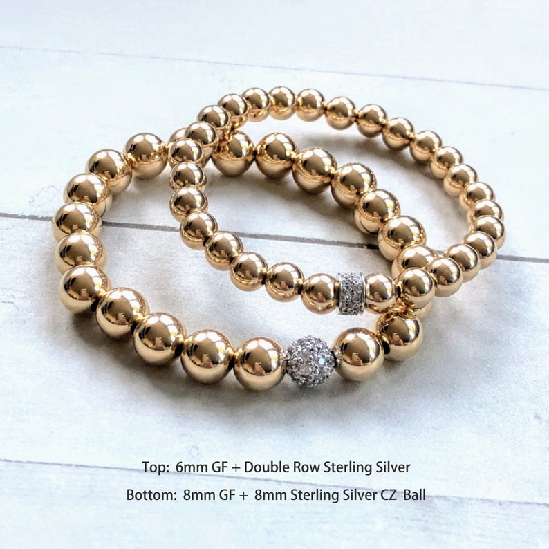 No Tarnish 14K Gold Bead Bracelet Gold Filled Stretch Fit | Etsy