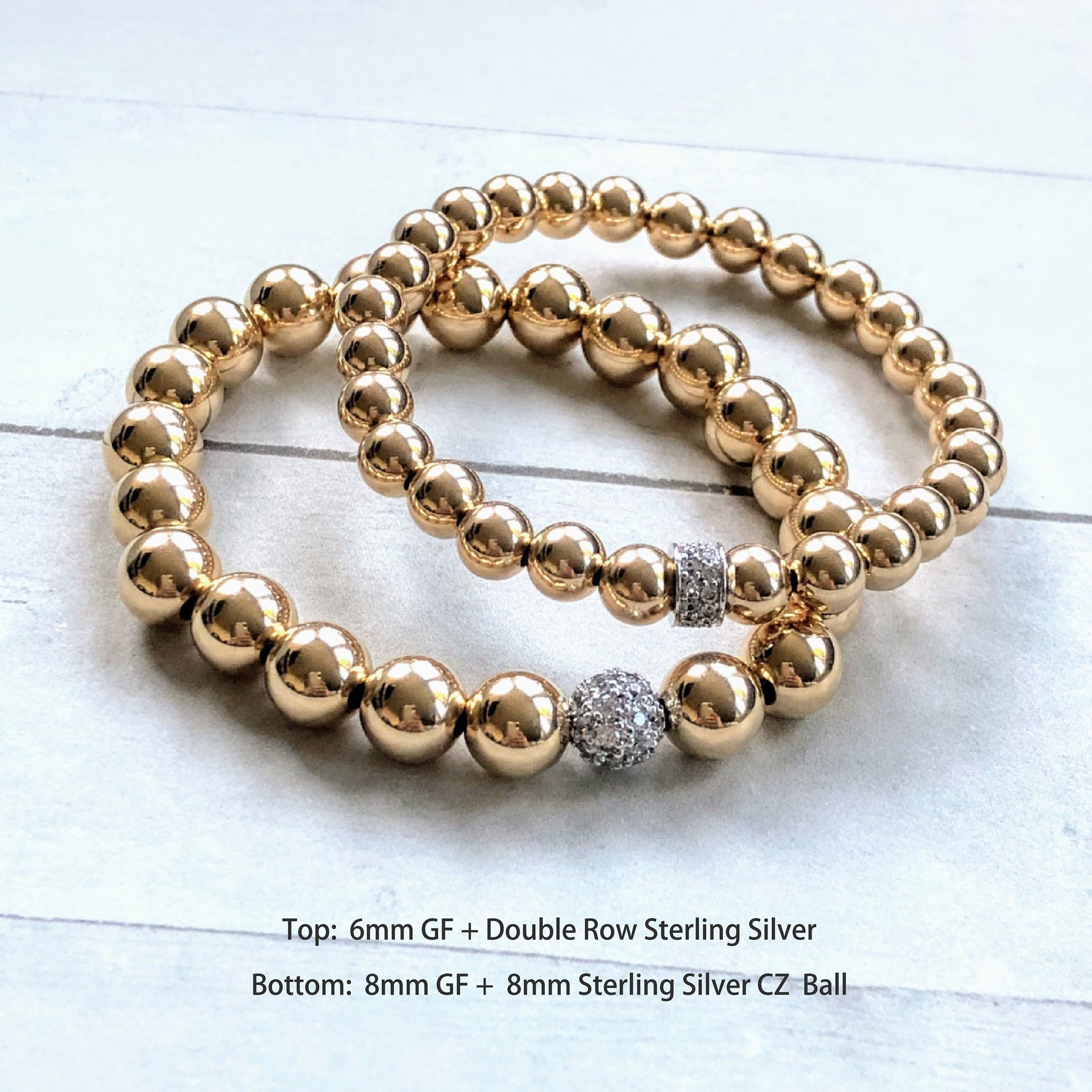 Gold Bead Bracelet, 14K Gold Filled Beaded Bracelet, Gold Bead Bracelet  With Diamond Bead, Gold Ball Bracelet, CZ Diamond Bead Bracelet -   Norway