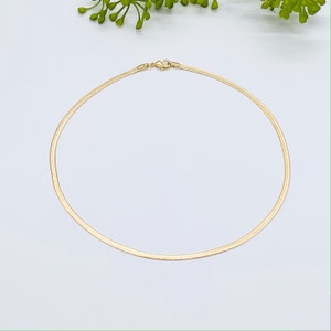 Visgraat ketting voor vrouwen, gouden ketting ketting, minimalistische ketting, slang ketting ketting, verstelbare gelaagdheid ketting, cadeaus voor moeder afbeelding 9