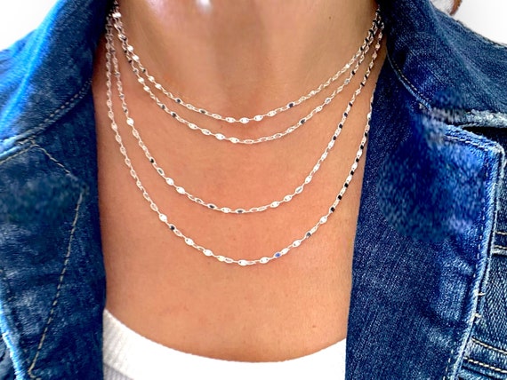 Sterling Silver Valentino Link Chain Necklace