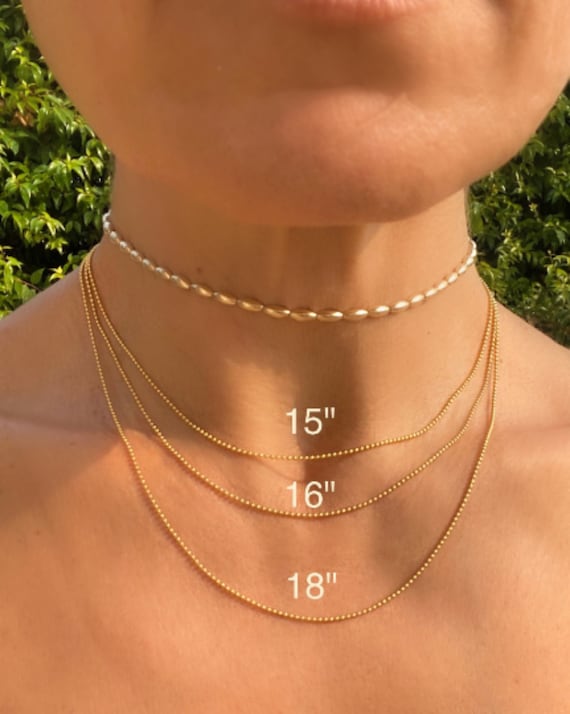 Gold Beaded Necklace | 14-karat 14 inch