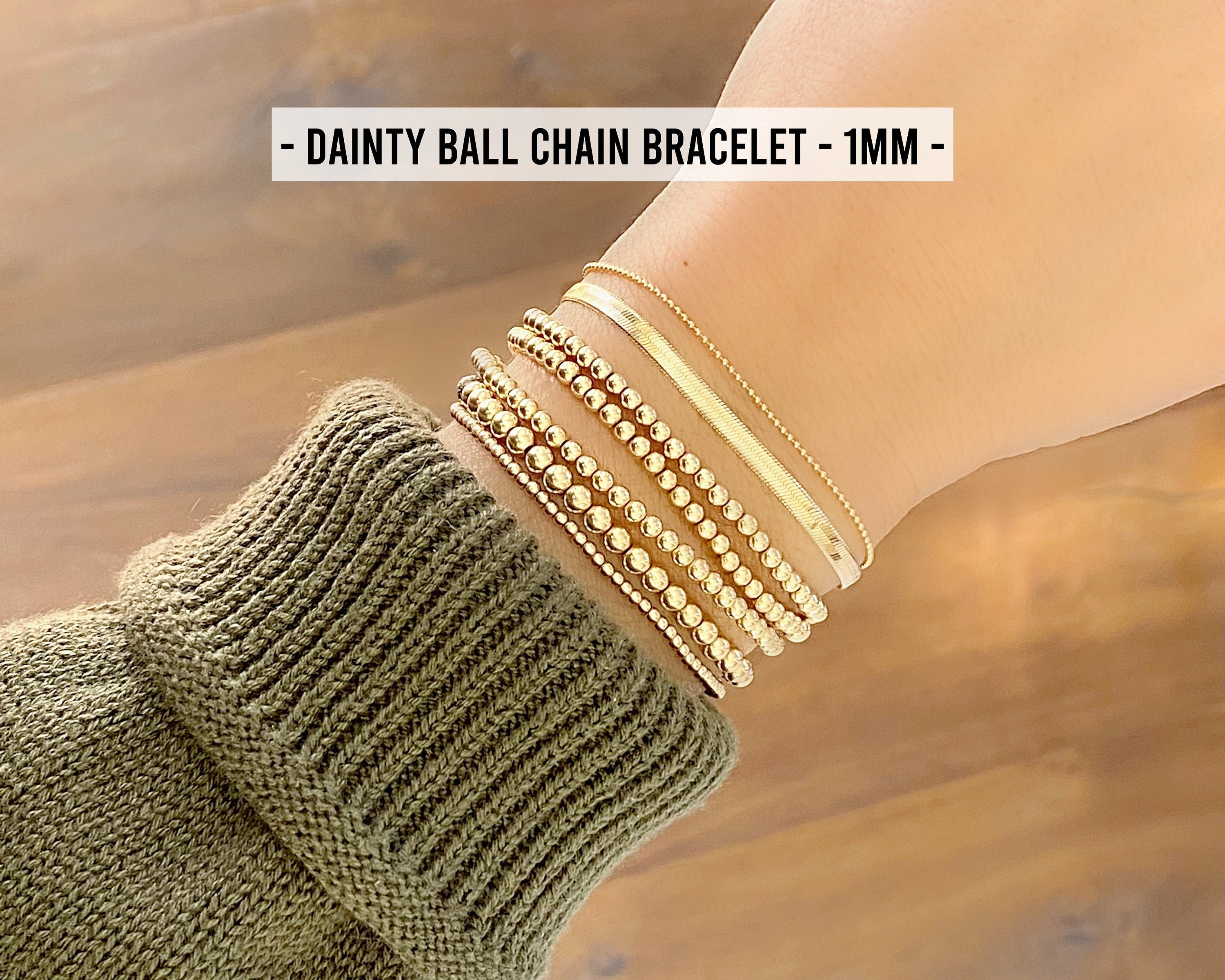Ball Chain Bracelet in Gold/silver 14K 