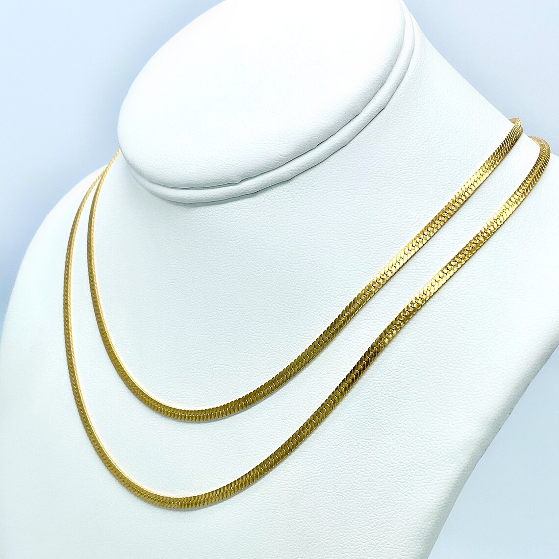 Gold Herringbone Necklace 14K Gold Filled Herringbone Thick Etsy