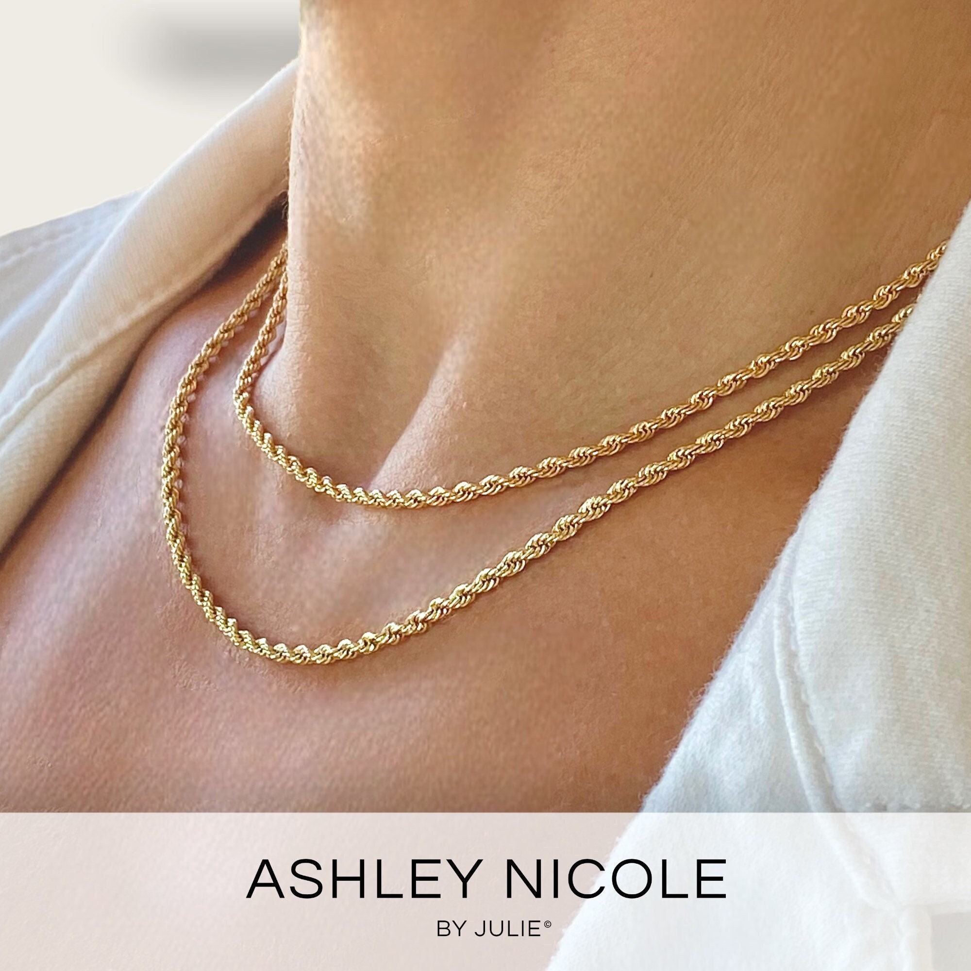 Gold Necklace Rope Chain Twisted Rope 