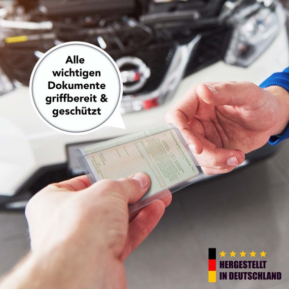 Olgs Fahrzeugscheinhülle KFZ Schein Hülle Transparent Mappe Für  Führerschein Fahrzeugschein Personalausweis Faltbare Schutzhülle 