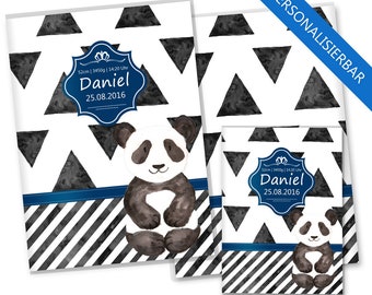 OLGS U-Heft Hülle und Impfpasshülle Set | Untersuchungsheft Hülle Creative Royal Panda | Personalisierbares mit Namen Geschenk Junge Mädchen