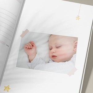 OLGS Babyalbum Lino Das bin ich Babytagebuch Junge/ Mädchen Erinnerungsbuch Baby mit Golddruck 66 Seiten GRATIS Meilenstein Sticker Bild 4