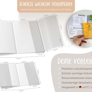 OLGS SET U-Heft Hülle, Impfpass & Reisepass Personalisierte Geschenkidee für Babys, Kinder Schutzhülle Untersuchungsheft Jungen, Mädchen Bild 6