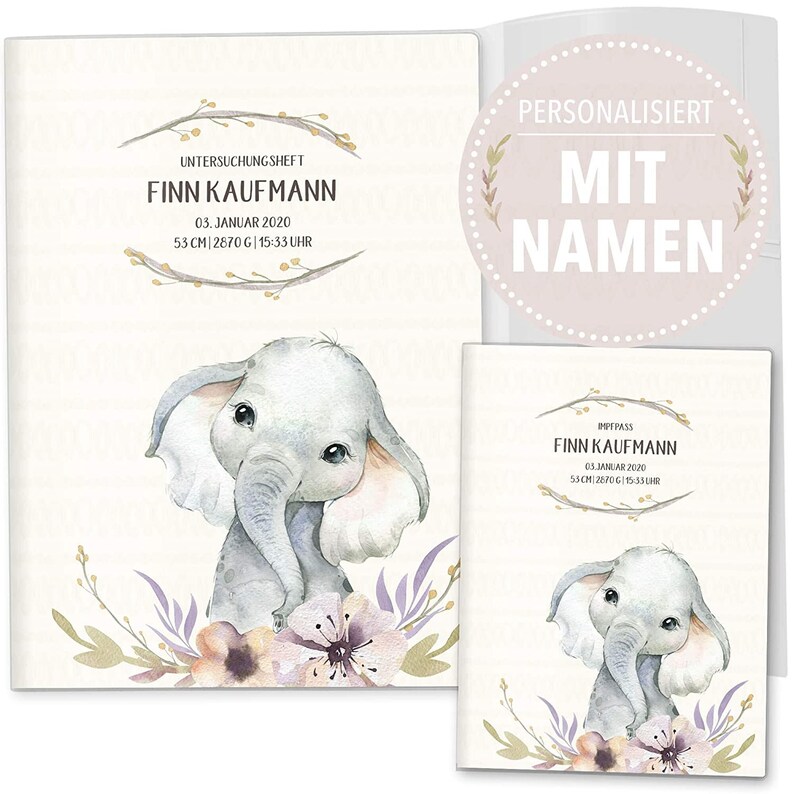 OLGS SET U-Heft Hülle, Impfpass & Reisepass Personalisierte Geschenkidee für Babys, Kinder Schutzhülle Untersuchungsheft Jungen, Mädchen Bild 7