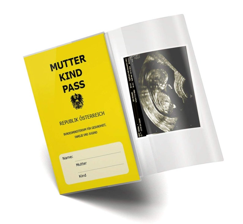 OLGS Mutter-Kind-Pass Hülle Österreich, Mutterkindpasshülle transparent, MuKi, MKP Kunststoff Hülle mit Extrafach, Blanko image 8