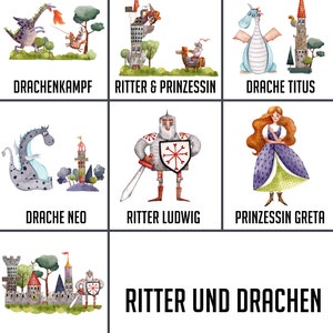 OLGS U-Heft Hülle und Impfpasshülle Set Untersuchungsheft Hülle, Ritter und Drachen Personalisierbares mit Namen Geschenk Junge, Mädchen image 2